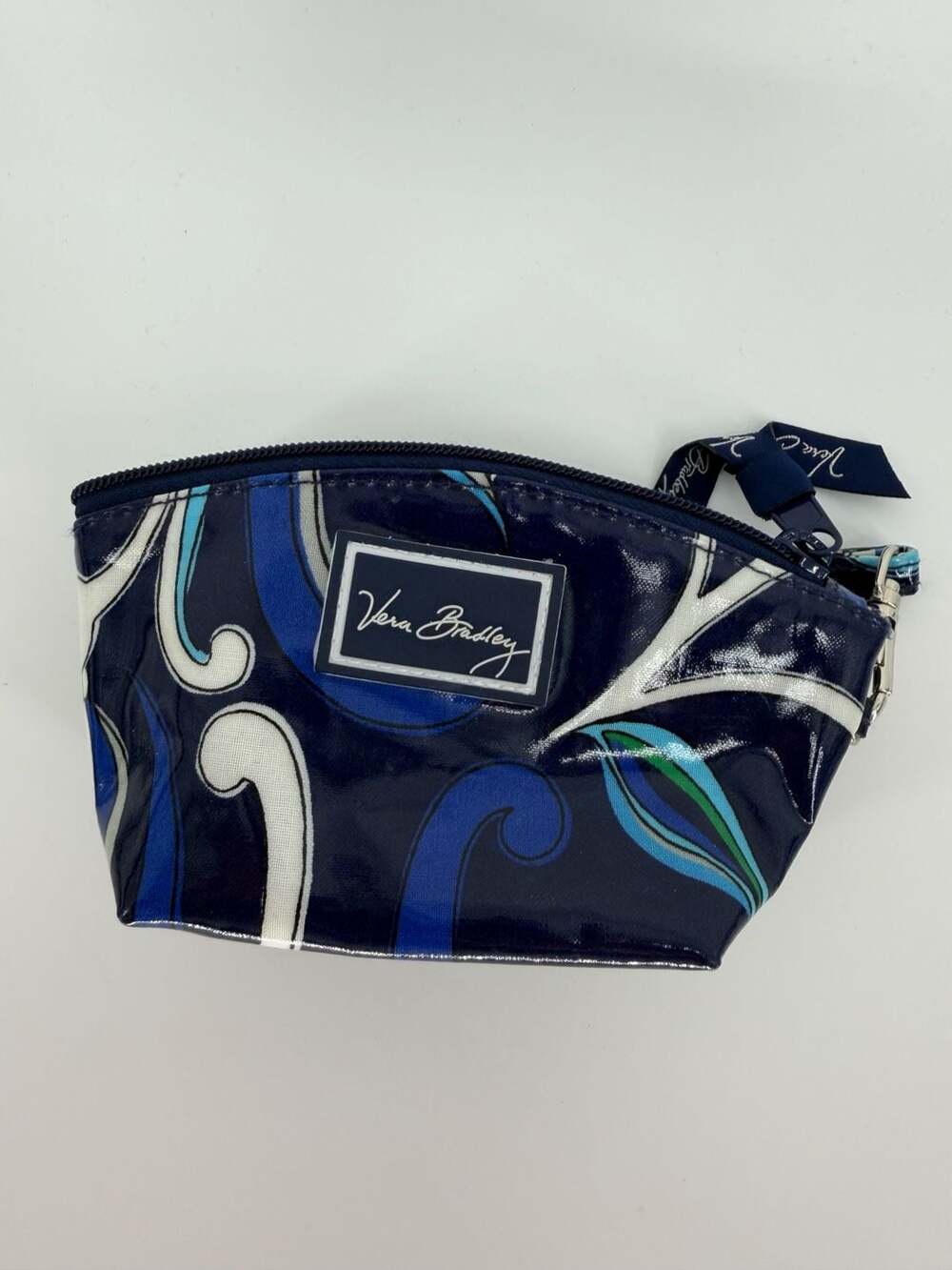 Vera Bradley Mediterranean Blue Wristlet 2009 Retired Y2K Zip Pouch